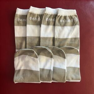 Men's or Women’s Striped Socks - White and Tan